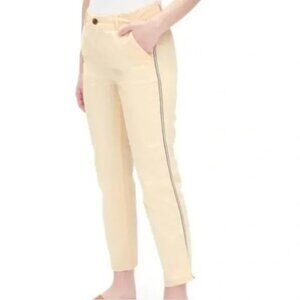 GAP Twill Stripe Girlfriend Chinos with Raw Hem